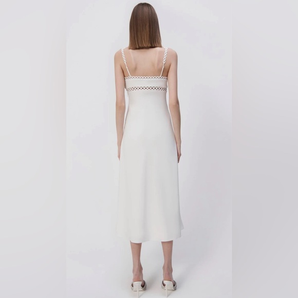 SIMKHAI Crepe Ring  Dress White Sz 0 - Picture 2 of 3